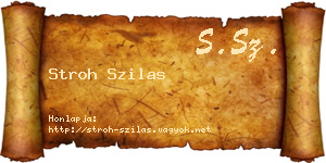 Stroh Szilas névjegykártya